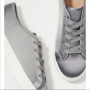LOFT Satin Sneakers in Silver Surge